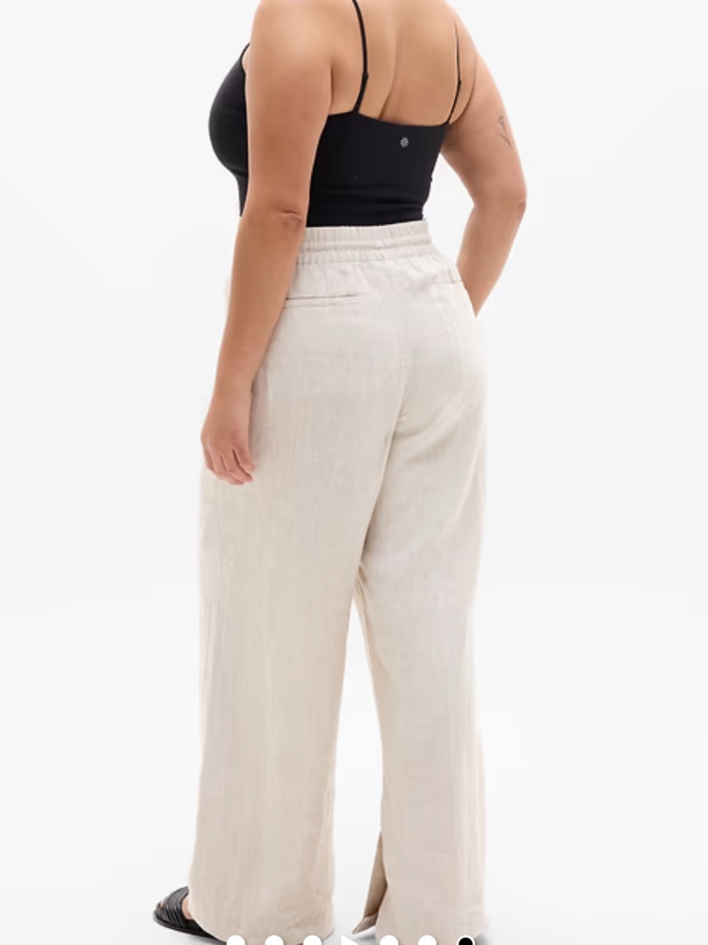 Athleta Retreat 100% Linen Wide Leg Pants Natural Size M - Picture 2 of 13